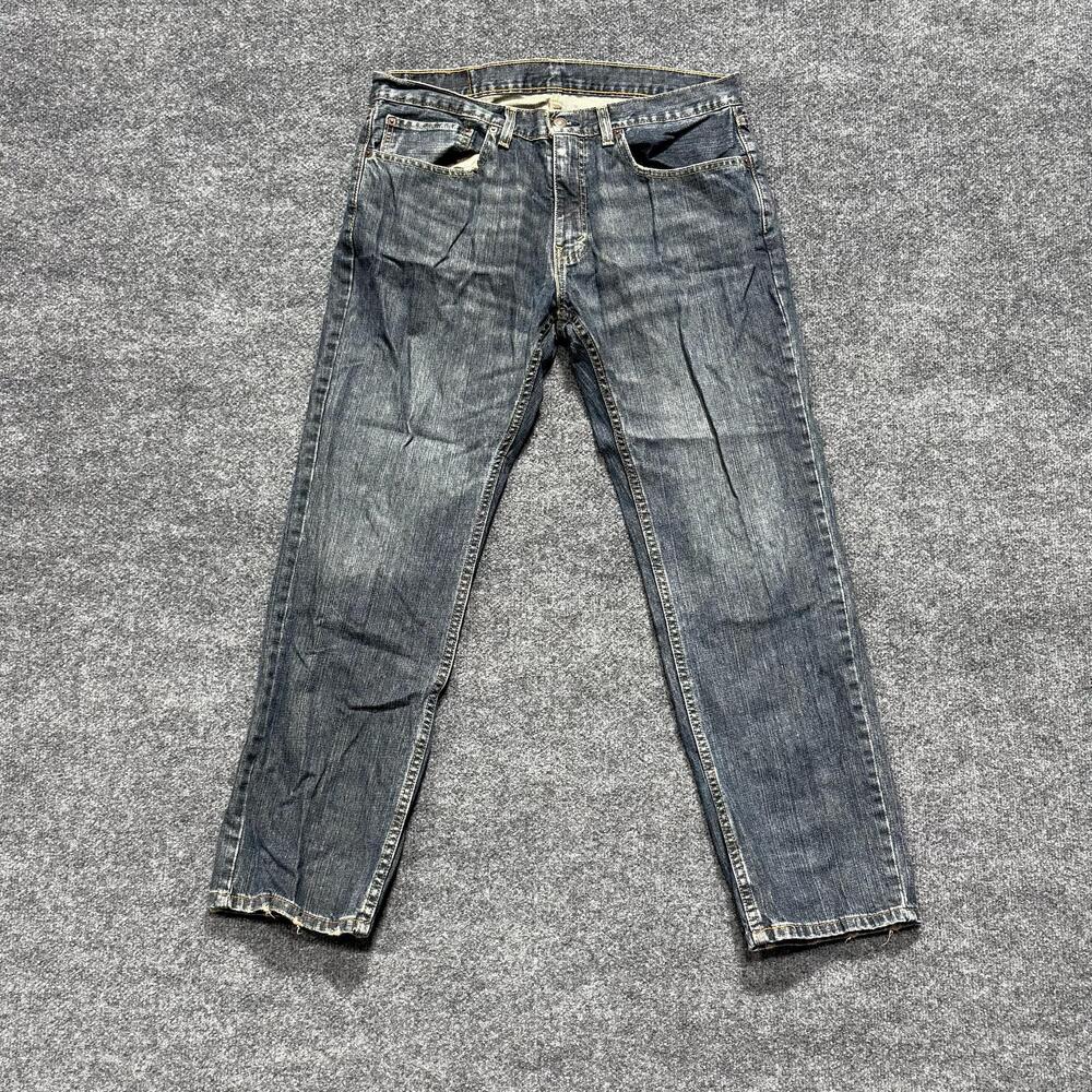 Levi's 559 Jeans Mens 35x30 Blue Dark Wash Relaxed Straight Denim Distressed